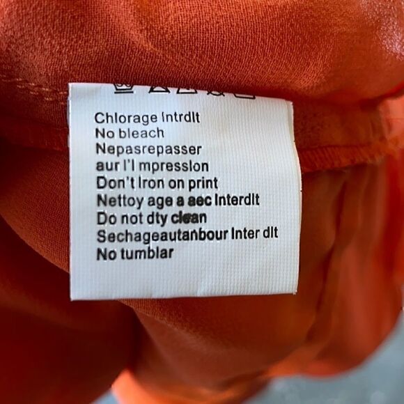 NWT NLW Orange Satin Deep Plunge Wrap Dress Medium - Picture 5 of 9